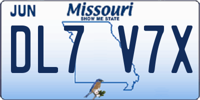 MO license plate DL7V7X