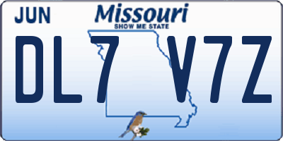 MO license plate DL7V7Z