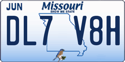MO license plate DL7V8H