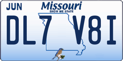 MO license plate DL7V8I