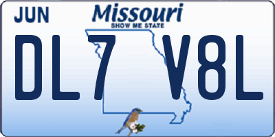 MO license plate DL7V8L