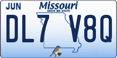 MO license plate DL7V8Q
