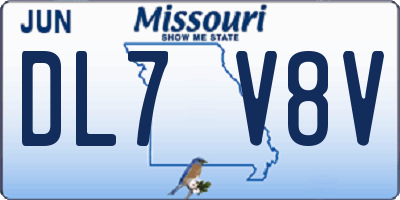 MO license plate DL7V8V