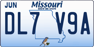 MO license plate DL7V9A