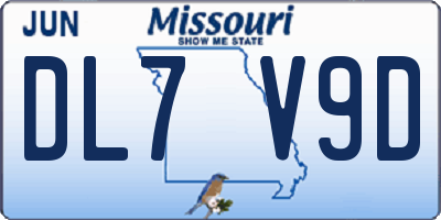 MO license plate DL7V9D