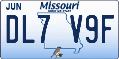 MO license plate DL7V9F