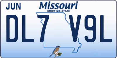 MO license plate DL7V9L