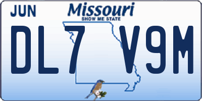 MO license plate DL7V9M