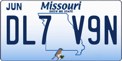 MO license plate DL7V9N