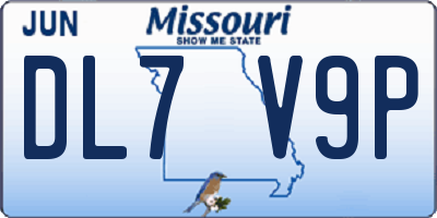 MO license plate DL7V9P