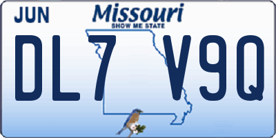 MO license plate DL7V9Q