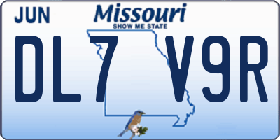 MO license plate DL7V9R