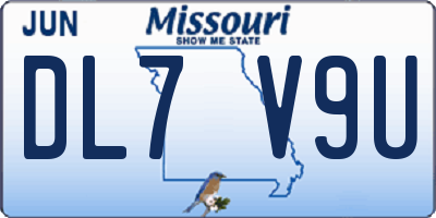 MO license plate DL7V9U