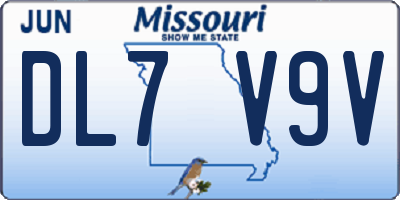 MO license plate DL7V9V
