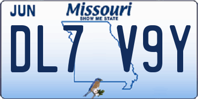 MO license plate DL7V9Y