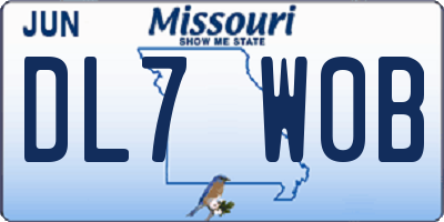 MO license plate DL7W0B
