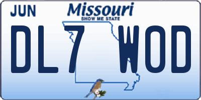 MO license plate DL7W0D