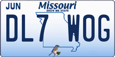 MO license plate DL7W0G
