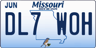 MO license plate DL7W0H
