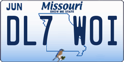 MO license plate DL7W0I