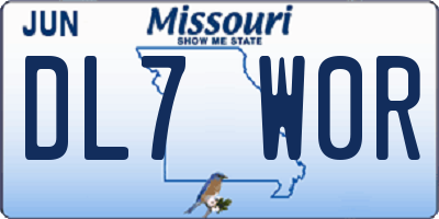 MO license plate DL7W0R