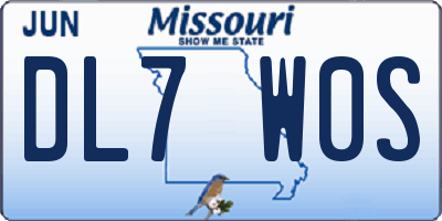 MO license plate DL7W0S