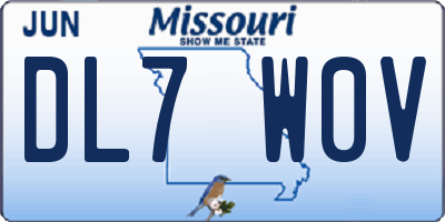 MO license plate DL7W0V
