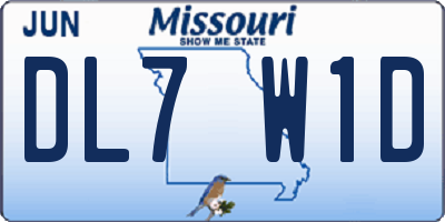 MO license plate DL7W1D