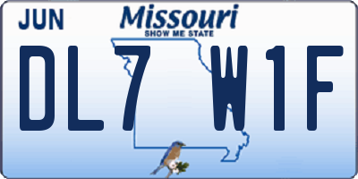 MO license plate DL7W1F