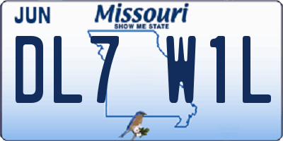 MO license plate DL7W1L
