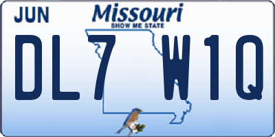 MO license plate DL7W1Q