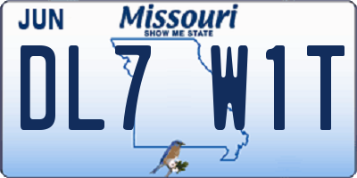 MO license plate DL7W1T