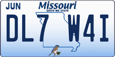 MO license plate DL7W4I