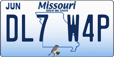 MO license plate DL7W4P