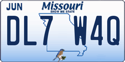 MO license plate DL7W4Q