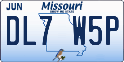 MO license plate DL7W5P