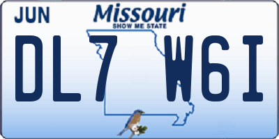 MO license plate DL7W6I