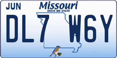 MO license plate DL7W6Y