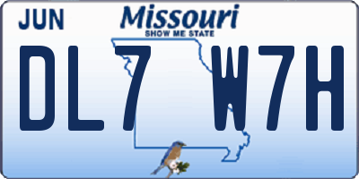 MO license plate DL7W7H