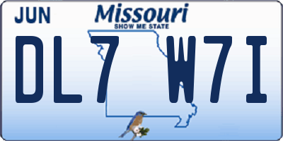 MO license plate DL7W7I