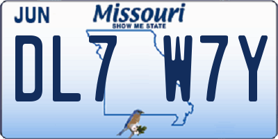 MO license plate DL7W7Y