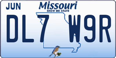 MO license plate DL7W9R