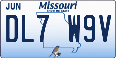 MO license plate DL7W9V