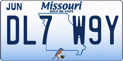MO license plate DL7W9Y