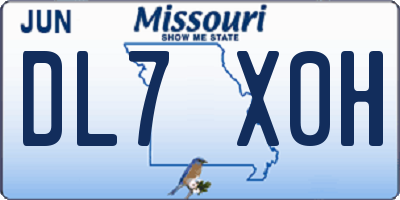 MO license plate DL7X0H