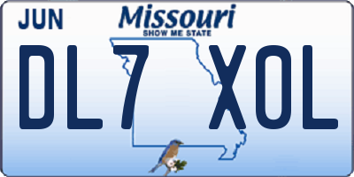 MO license plate DL7X0L