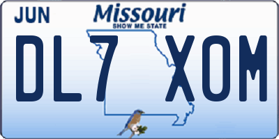 MO license plate DL7X0M