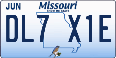 MO license plate DL7X1E