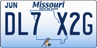 MO license plate DL7X2G