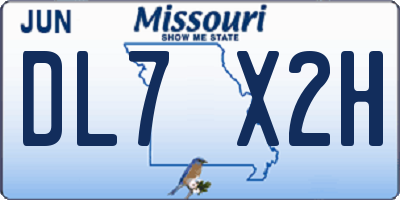 MO license plate DL7X2H